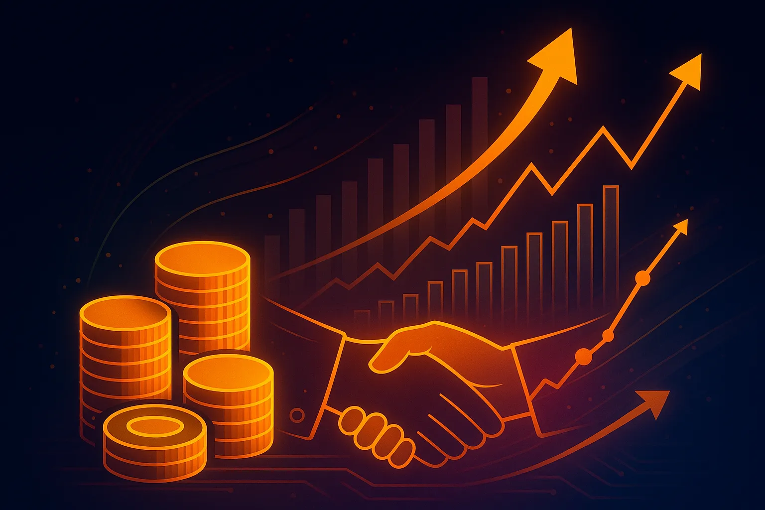 Coins, handshake and graphs